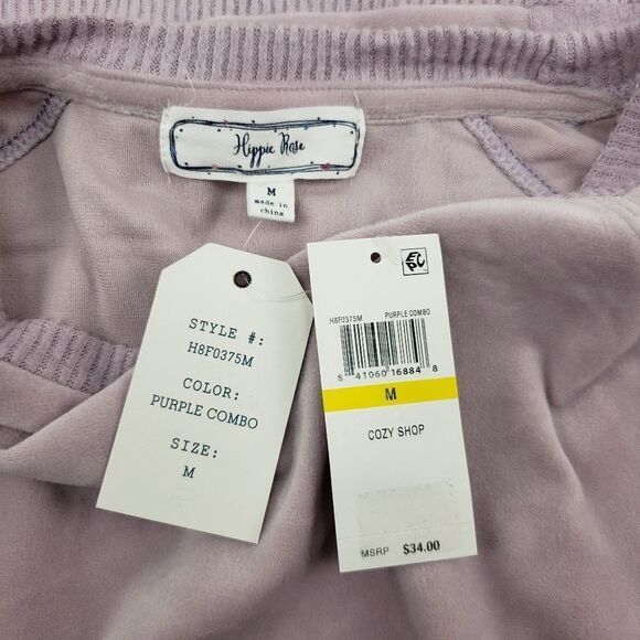 HIPPIE ROSE New Purple Velvet Raglan Sweater M - Picture 4 of 5